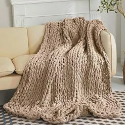 Convetu Chunky Knit Blanket Chenille Handwoven, Chunky Washable Knitting Blanket Chunky Knit Blanket Throw, Chunky Knitted Blanket Chunky Throw Blanket Chunky Blanket Kit (Grey, 40"x40") -Electric Blankets Sales Store 61OdDTs3VRL. AC