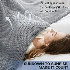 Guohaoi Knitted Weighted Blanket(Light Grey 50"x75" 15lbs),Home Décor Cooling Throw Blanket For Stressed Or Hot Sleepers,Hand Made Chunky Knit Heavy Blanket For Adults Use On Full Size Bed 18 Guohaoi Knitted Weighted Blanket(Light Grey 50"x75" 15lbs),Home Décor Cooling Throw Blanket For Stressed Or Hot Sleepers,Hand Made Chunky Knit Heavy Blanket For Adults Use On Full Size Bed -Electric Blankets Sales Store 61OwBB8lN8L