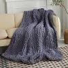 Convetu Chunky Knit Blanket Chenille Handwoven, Chunky Washable Knitting Blanket Chunky Knit Blanket Throw, Chunky Knitted Blanket Chunky Throw Blanket Chunky Blanket Kit (Grey, 40"x40")