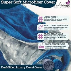 Aviano Premium Weighted Blanket For Adults - 15 Lbs With Removable Duvet Cover (Royal Blue) For Queen Size Bed (60x80 In.) - Heavy Heating Blankets For Restlessness -Electric Blankets Sales Store 61bZaMKDPxL