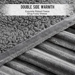 Uttermara Electric Blanket Twin Size 62x84 Inches - Soft Warm Sherpa Heated Blanket, 10 Heating Levels Fast Heating Blanket With 12hrs Auto-Off Timer, Ribbed Fleece Full Body Warming Blanket, Grey -Electric Blankets Sales Store 61e7nRwnT0L