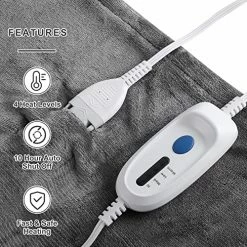 Coomiss Twin Size Heated Blanket Electric Throw 62" X 84" Oversize Flannel Fast Heating Blanket ETL Certification With 4 Heating Levels & 10 Hours Auto Off Machine Washable Grey -Electric Blankets Sales Store 61ocezgbx8L