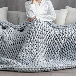 Knitted Weighted Blanket 15 LBS Queen Size 60x80 Inch, Uttermara Chunky Knit Weighted Blanket Handmade For Relax, Calming Or Home Decor, Weighted Blanket No Beads Snuggle For Adults, Grey 15 Knitted Weighted Blanket 15 LBS Queen Size 60x80 Inch, Uttermara Chunky Knit Weighted Blanket Handmade For Relax, Calming Or Home Decor, Weighted Blanket No Beads Snuggle For Adults, Grey -Electric Blankets Sales Store 61pZ6bwisAL. AC