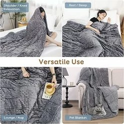 Sherpa Fleece Weighted Blanket For Adult 48x72 Inches, Netoolen 15lbs Heavy Thick Soft Cozy Fuzzy Striped Flannel Reversible Throw Blanket For Bed Couch Sofa, Grey (48x72in,15 Pounds) 19 Sherpa Fleece Weighted Blanket For Adult 48x72 Inches, Netoolen 15lbs Heavy Thick Soft Cozy Fuzzy Striped Flannel Reversible Throw Blanket For Bed Couch Sofa, Grey (48x72in,15 Pounds) -Electric Blankets Sales Store 61w8Fbfkr1L