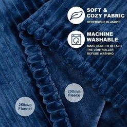 ZONLI Electric Blanket Queen Size，Heated Blanket Throw With 10 Heating Levels And 1-12 Hours Time Settings, Flannel Fast Heating Blanket For Bedroom Office Couch，Machine Washable, Blue, 72 X 84 Inch -Electric Blankets Sales Store 61wtqHb1azL